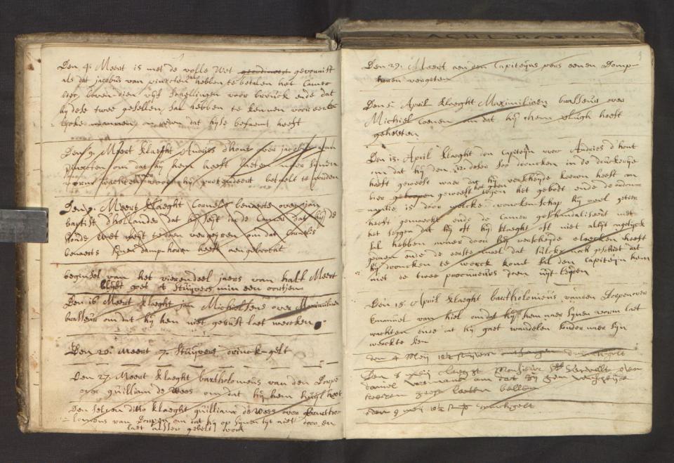 De eerste klacht van de kapitein over de dronkenschap van Andries d’Hondt