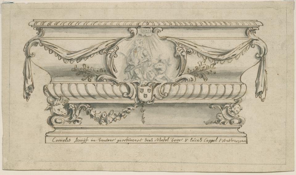 Cornelius Struyf, Ontwerp voor de vernieuwing van de tombe van het Sint-Lucasaltaar in de Onze-Lieve-Vrouwekathedraal, 1697-1743 