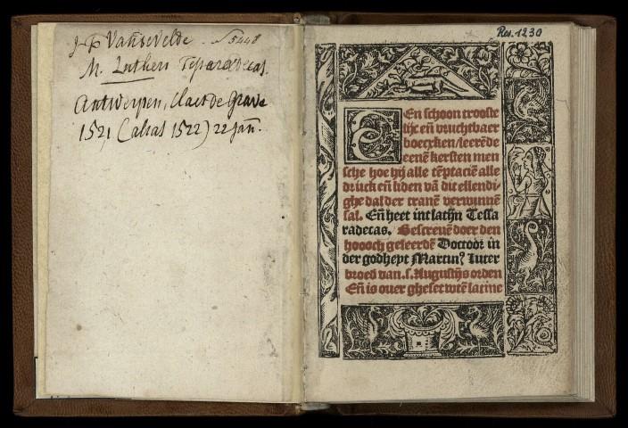 Luthers boekje vertaald en gedrukt in Antwerpen, 1521/1522, Bibliotheek UGent