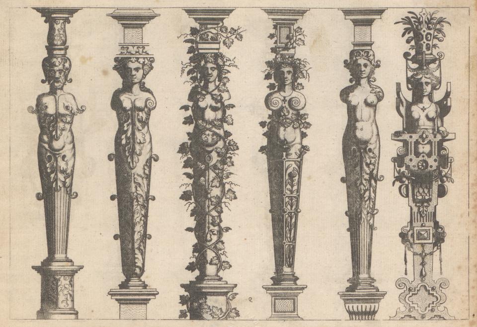 Hans Vredeman de Vries, Zes termen (uit de reeks: Caryatidum), ca. 1565