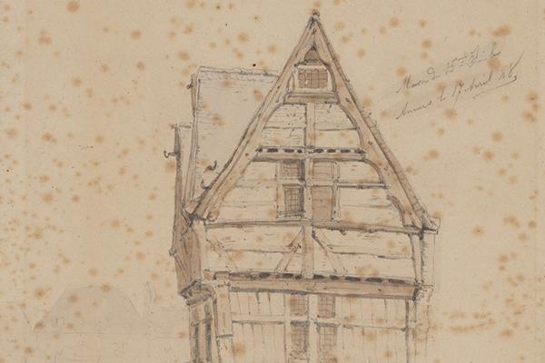 Houten gevel van een huis in de Kammenstraat