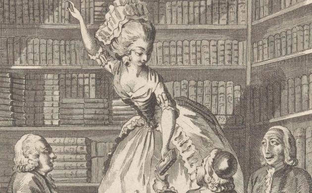 Jonge verkoopster in een boekhandel